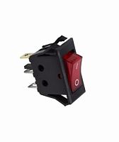 Выключатель клавишный Rexant 250V 15А (3с) ON-OFF красный с подсветкой, с увеличенной рамкой 36-2225 картинка